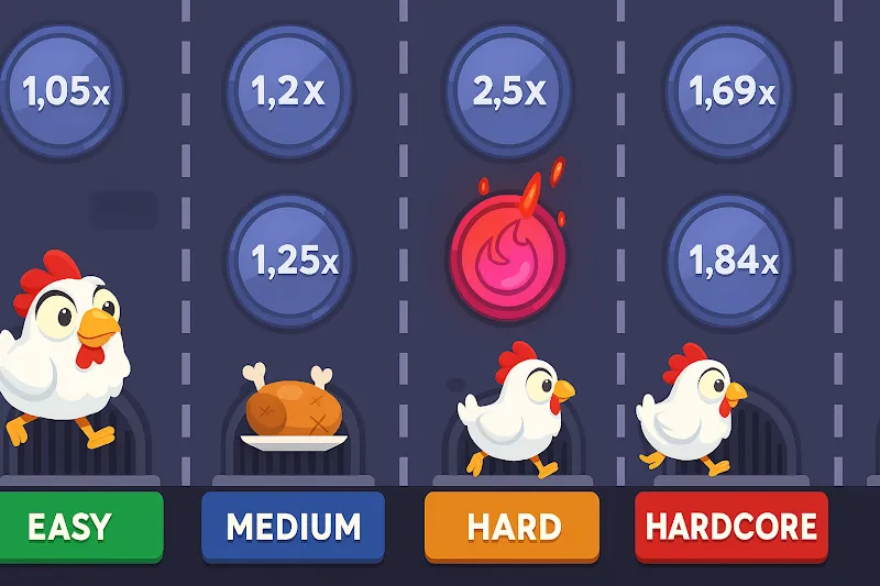 Poziomy trudności w chicken road crossing game